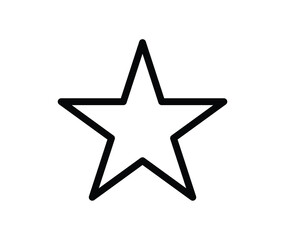 Minimalist Black Outline Star Icon on a White Background for Designs