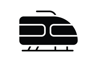 Minimalist Black and White Train Icon for Transportation and Travel Design