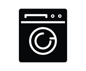 Minimalist Icon of a Washing Machine for Household Cleaning Concept