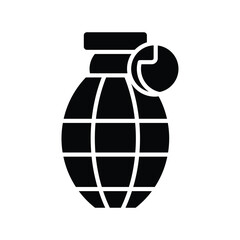 Black Silhouette of a Hand Grenade Icon for Military and Tactical Themes