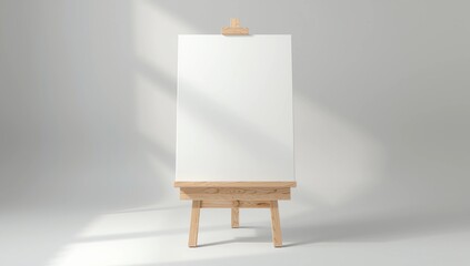 Outdoor advertising picture display blank art board easel wooden stand or standee template mock up. 3d render illustration