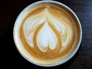 Cappuccino Coffee Cup with a Cocoa Heart Froth