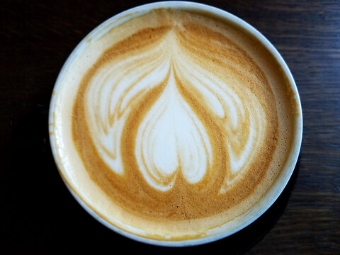 Cappuccino Coffee Cup with a Cocoa Heart Froth