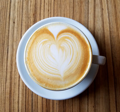Cappuccino Coffee Cup with a Heart Froth Design