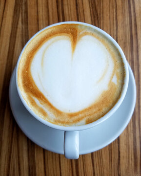 Cappuccino Coffee Cup with a Heart Froth Design