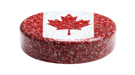 Canada Flag on a Round Stone