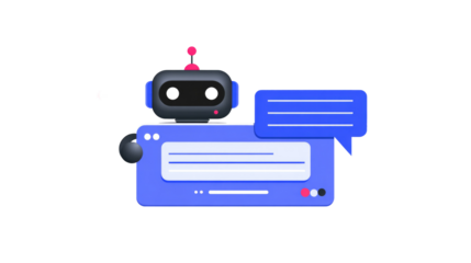 Cute Robot Chatbot Illustration