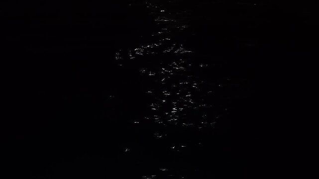 Moonlight Reflection on Dark Water Surface, Shimmering Night Sea Ripples