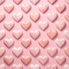 Obraz premium Pink Heart Shaped Candy Pattern on Pink Background for Valentines Day