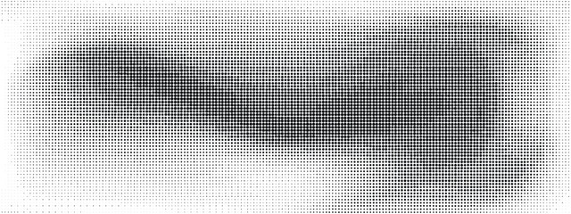 Wavy halftone pattern on white background.  Abstract fluid polka dotted texture creating retro comic style