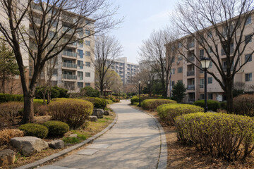 Obraz premium Apartment Complex Walkway