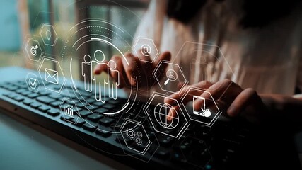 Business teamwork system showing digital communication and performance tracking. Teamwork improves collaboration, drives success, teamwork enhances planning, and teamwork supports productivity. Marrow - Powered by Adobe