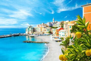View of Bogliasco. Bogliasco is a ancient fishing village in Italy, Genoa, Liguria