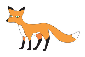 Cartoon fox illustration isolated vector