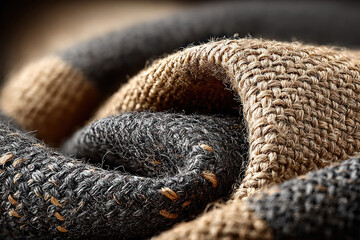 Macro photography of woven textiles with a distinct texture. 