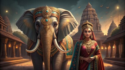 Wise Elephant Illustration Crafted with Intricate Gigapixel Detail v2