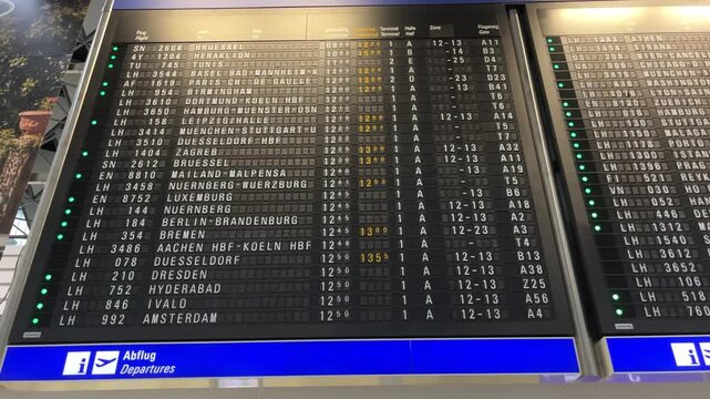 Real-Time Digital Flight Information Board at Frankfurt Airport