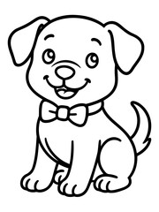 Naklejka premium Adorable Puppy Illustration: A cute and charming puppy illustration, perfect for adding a touch of sweetness and playfulness.