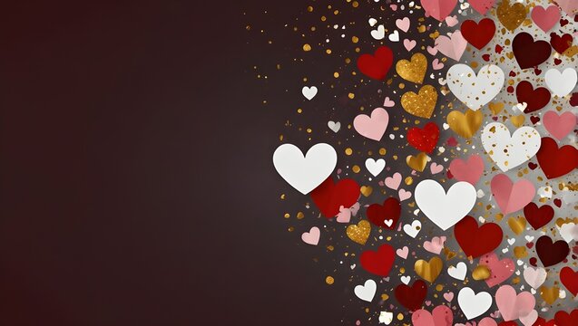 Paper Cut Valentine Hearts Vector Design