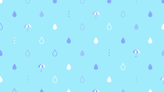 雨 傘 梅雨 雫 かわいい VTuber 配信 サムネイル バナー デザイン 背景 イラスト
