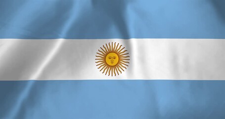 The Argentina flag waving with the wind background loop video animation - Powered by Adobe