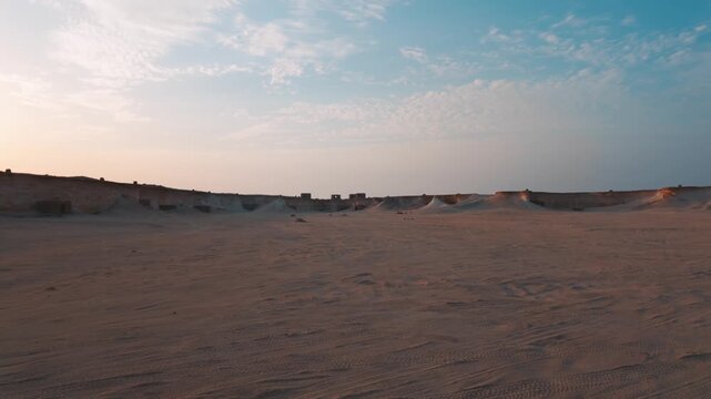 Desert safari in Zekreet, Qatar at the sunset time