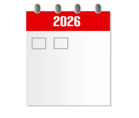 illustration calendar icon with 2026 text