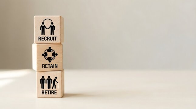 Business cycle blocks recruit retain retire