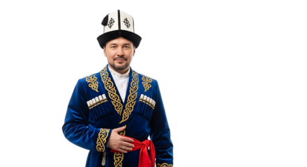 Tradition in Attire: A man of culture poses elegantly, showcasing traditional garments and a majestic hat. Reflecting pride in heritage and cultural richness.