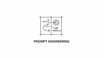 Obraz premium Prompt Engineering AI Process Diagram.