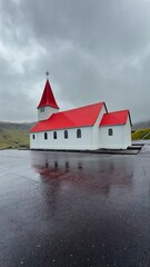 V&iacute;kurkirkja church in Vik, town in south Iceland
