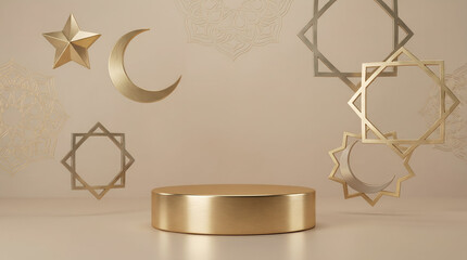 Islamic Podium with Geometric Decorations