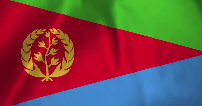 The eritrea flag waving with the wind background loop video animation