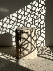 Abstract shadow play on textured surface