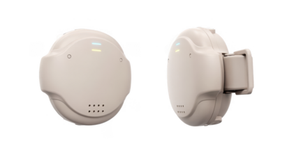 Modern belt clip wearable posture sensor for sciatica support displayed on white background highlighting ergonomic design and portability for realtime back posture tracking and app