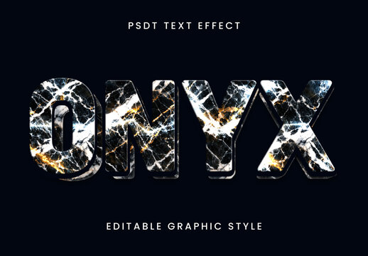Black And White Marble Text Effect Bold Polished Font
