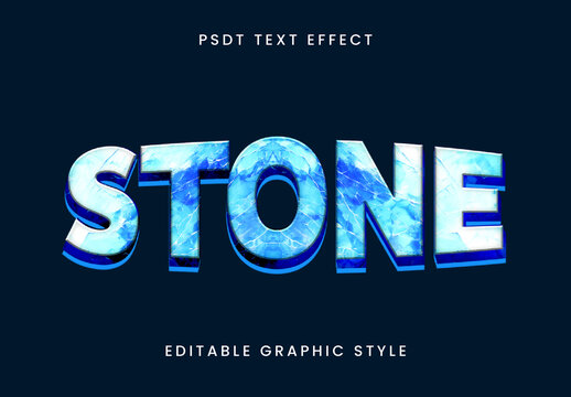 Blue And White Marble Text Effect Stone Cracked Frozen Font