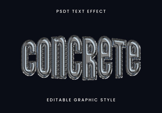 Gray And Black Concrete Industrial Text Effect Metal Strong Font