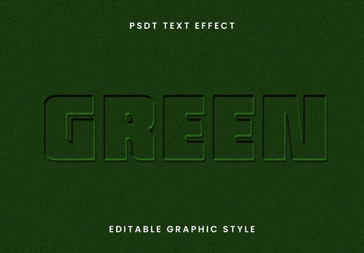 Green Debossing Text Effect Embossed Paper Font