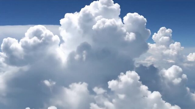 Pre-Storm Build-Up A wide shot illustrating the ominous and powerful 'cumulus boil' as a precursor to a major weather event, showing the rapid build-up of towering cumulus clouds hinting at an