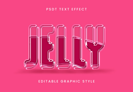 Pink Glass Tube Jelly Text Effect Liquid Glossy Font