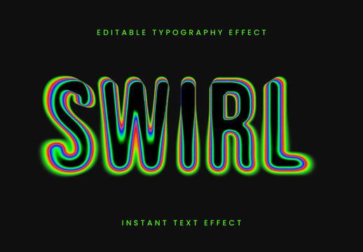 Outline Chromatic Glitch Distortion Text Effect