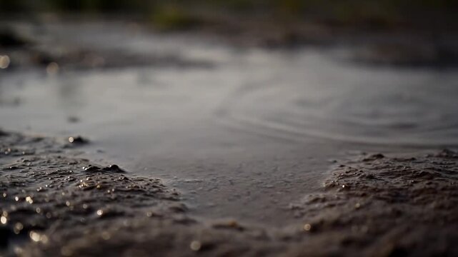 Mud Ripple Texture Intricate patterns formed by water movement on a muddy surface.