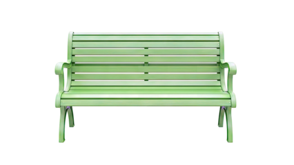 Bright Green Slatted Park Bench