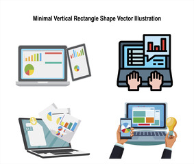 Simple minimal vertical rectangle shape vector illustration. Abstract geometric element in flat style, suitable for UI design, infographic layout, web elements, mobile app interface.
