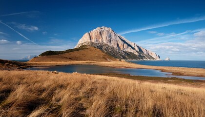 Fototapeta premium Summit Of Monte Cofano Above The Waterline