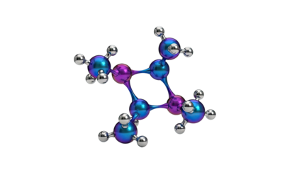3D molecular model of isobutane