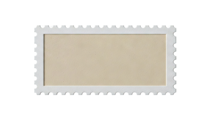 Blank postage stamp with perforated edge
