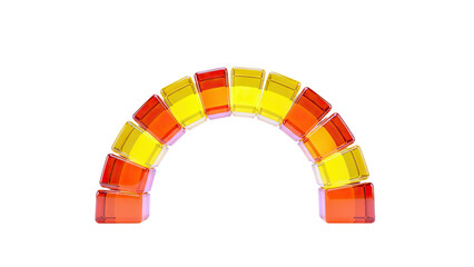 Arch of translucent amber and yellow blocks
