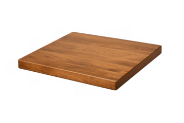 Wooden cutting board presenting natural texture, brown wood grain on blank surface, ideal for culinary display